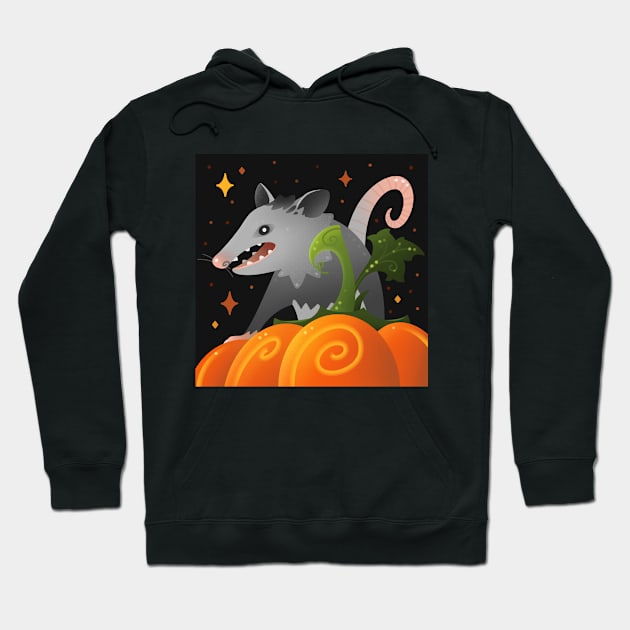 Pumpkin Opossum Hoodie by maryallen138